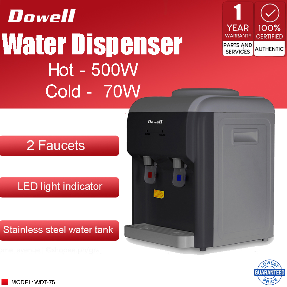 Dowell WDT75 Table Top Water Dispenser Hot and Chilled Lazada PH