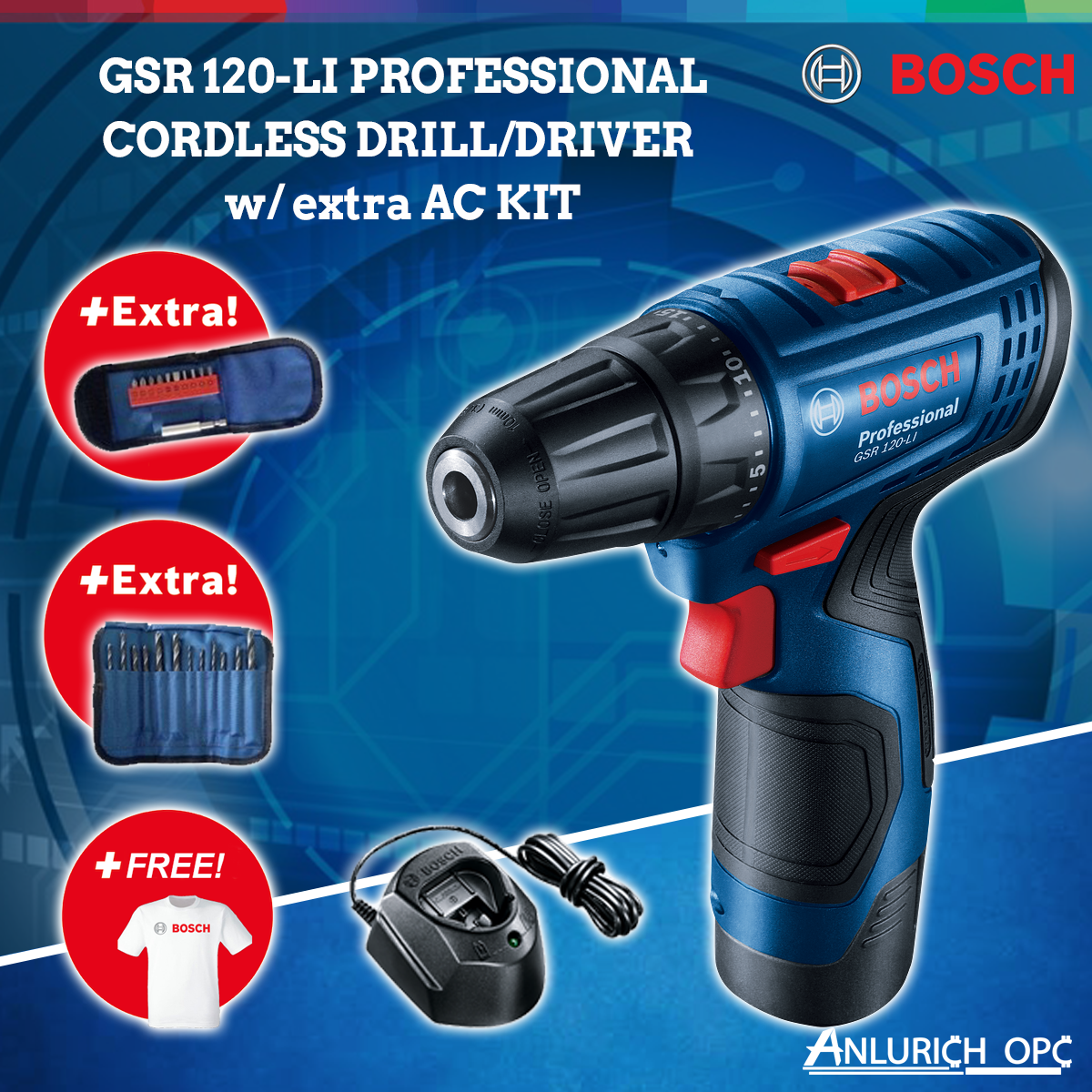 GSR 120LI PROFESSIONAL CORDLESS DRILL/DRIVER w/ extra AC KIT Lazada PH