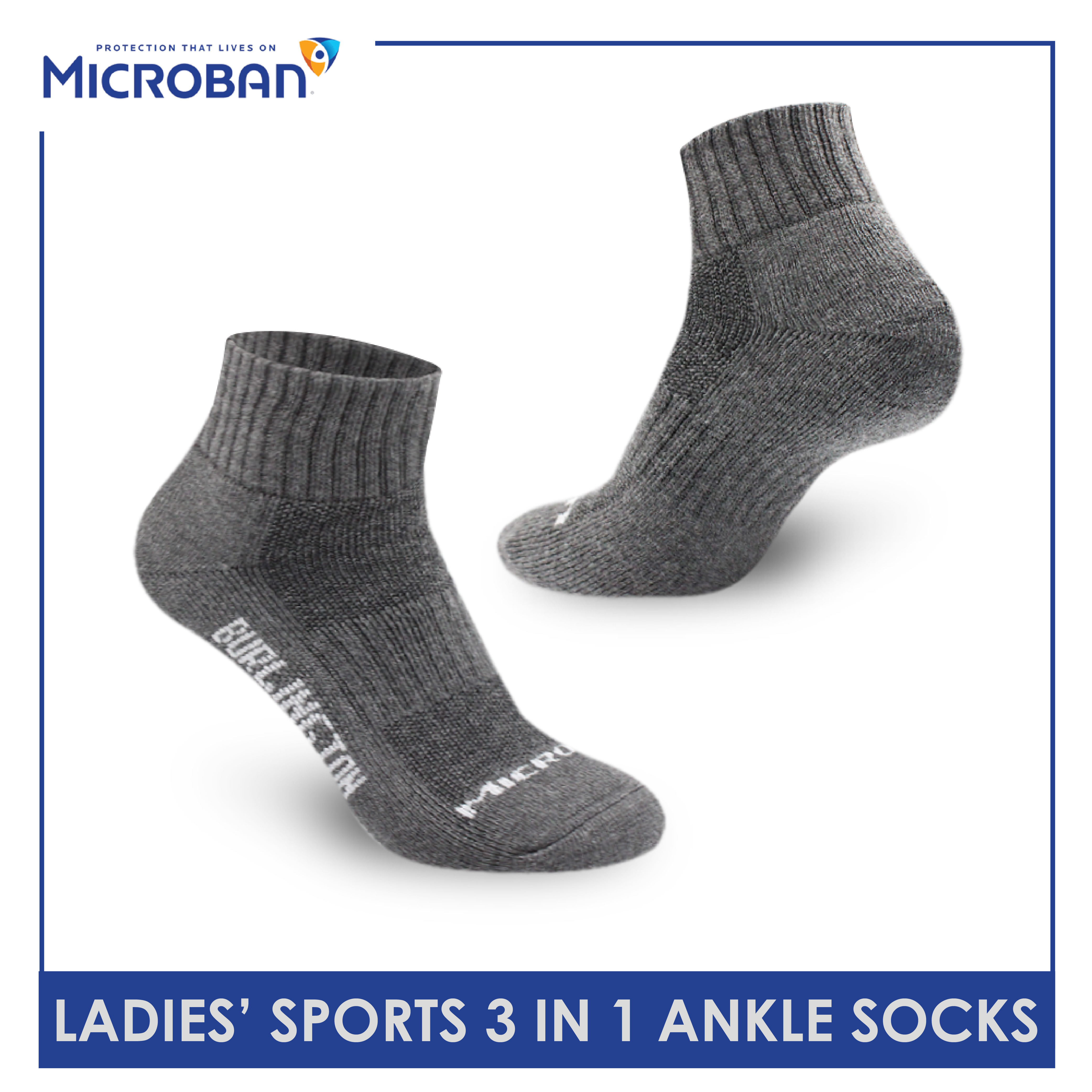 Biofresh Ladies' Antimicrobial Lite Casual Ankle Socks 3 pairs in a pack  RLCKG35