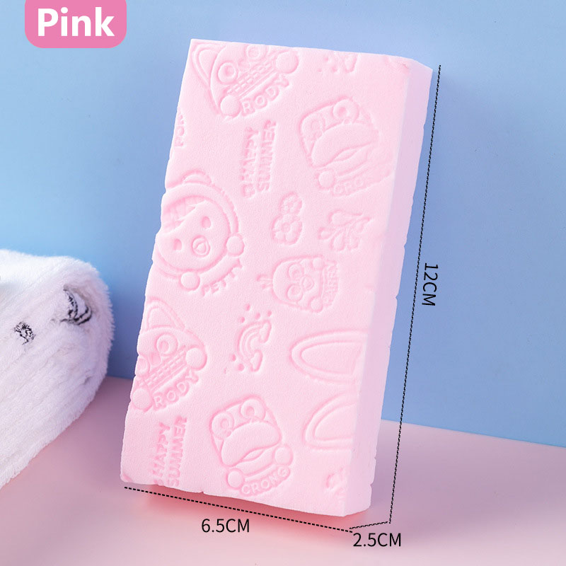 Baby Sponge Clay，Newborn Body Wash Sponge Bath Sponge Printed Scrub Shower Soft Skin Can