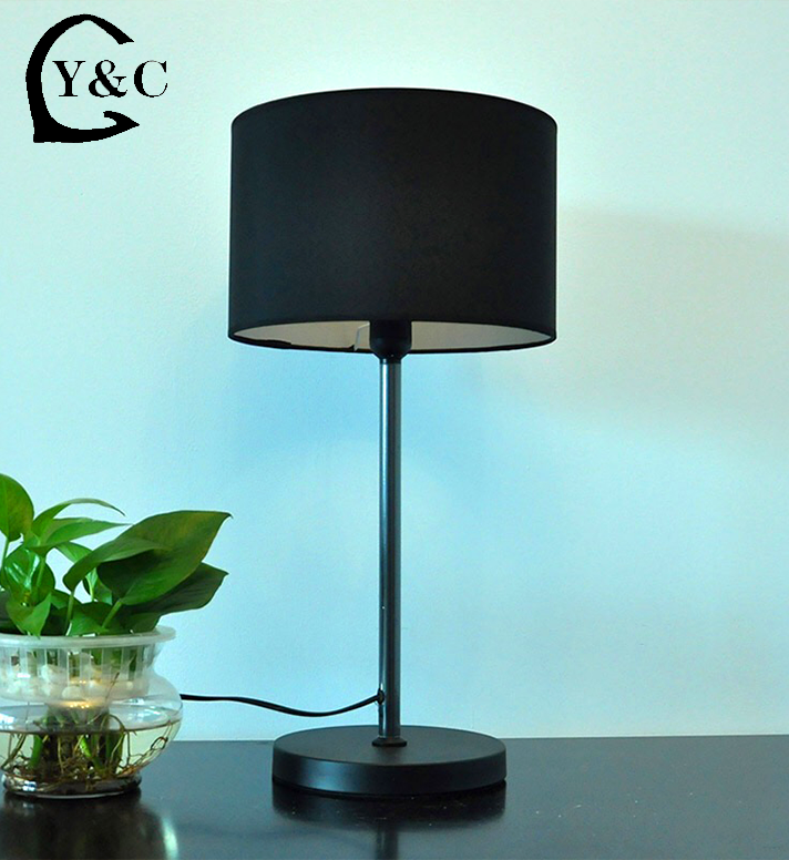 Y&C Table Lamp bedroom desk lamp Linen Shade Bright Modern Warm Light