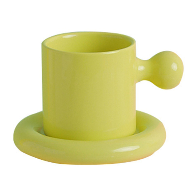 Candy Solid Color Mug Dish Combination Set Simple Home Cup Office Coffee Afternoon Tea Cup Dish Set