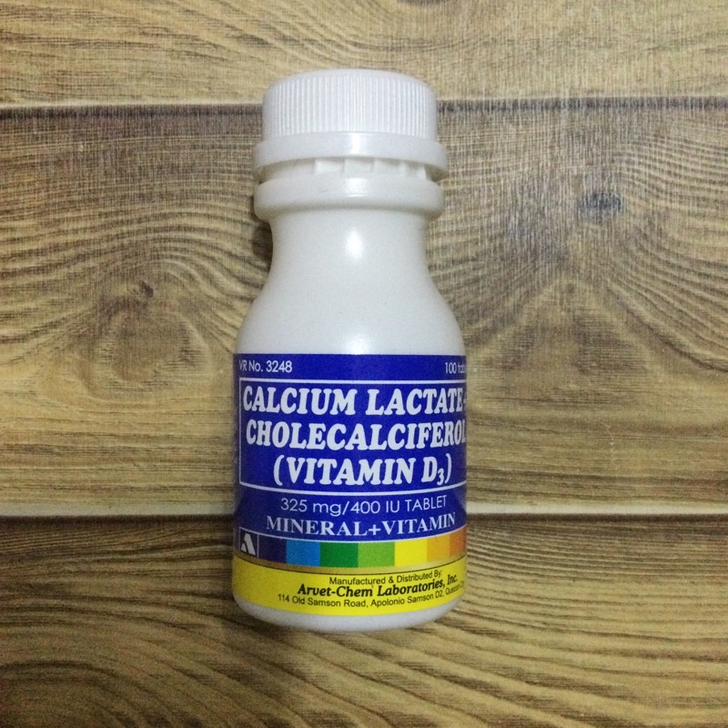 Calcium Lactate + Vitamin D3 100 tablets for fighting cocks, pigeons