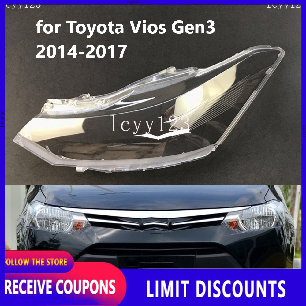 Replacement Headlight Lens headlamp cover lens for Toyota Vios Gen3