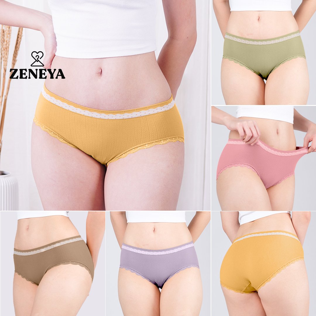 Set of 3pcs) Zeneya Cotton Series Underwear For Women Collection Undies  Panties Panty Set