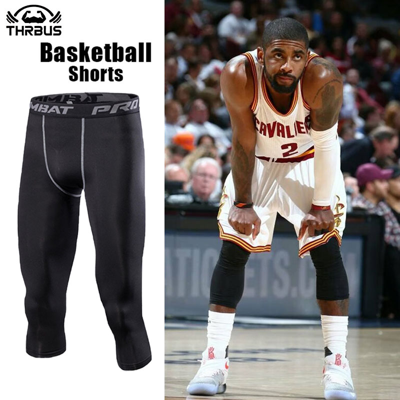 THRBUS Basketball Leggings For Men Sports Leggings Compression Tights Pants  3/4 Leggings For Basketball Fitness