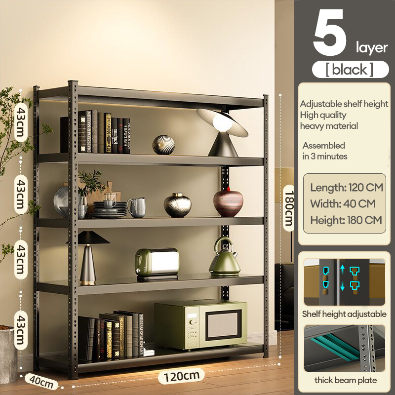 【Load 650KG】Steel Rack Shelves Heavy Duty Boltless Display Rack Grocery