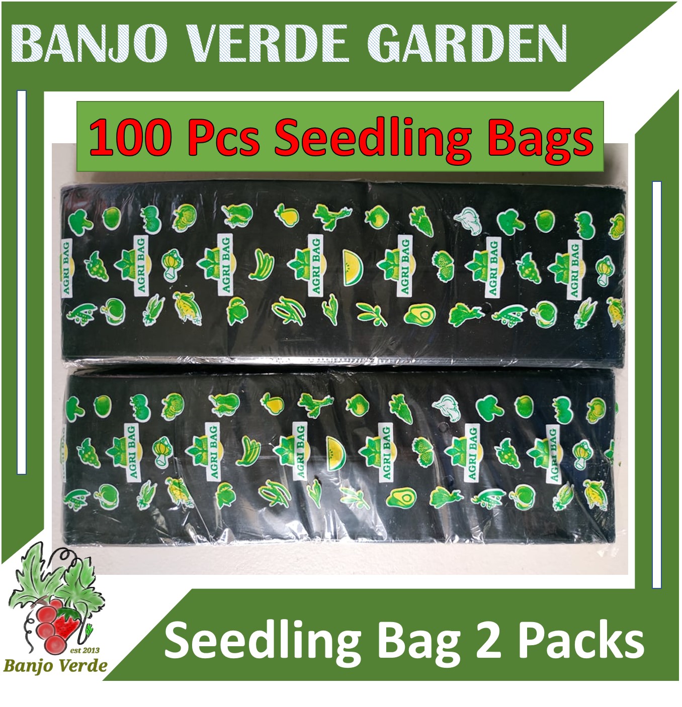 Agricultural Plastic Seedling Bag / Grow Bag Size 3.5x3.5x10 inches QTY