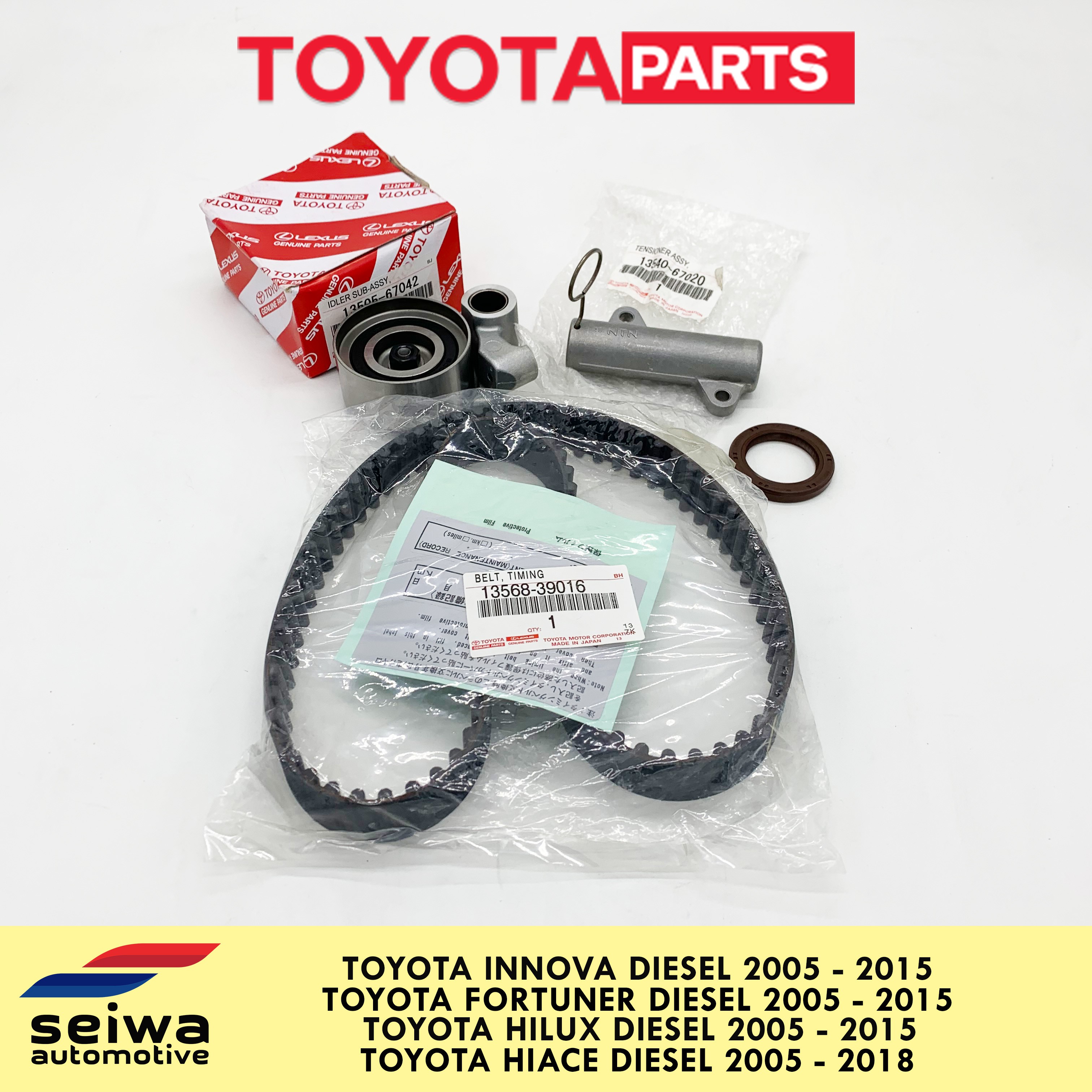 HAA [1KD / 2KD] Toyota Innova, Fortuner, Hilux, Hiace Timing Belt Package Genuine Toyota Auto