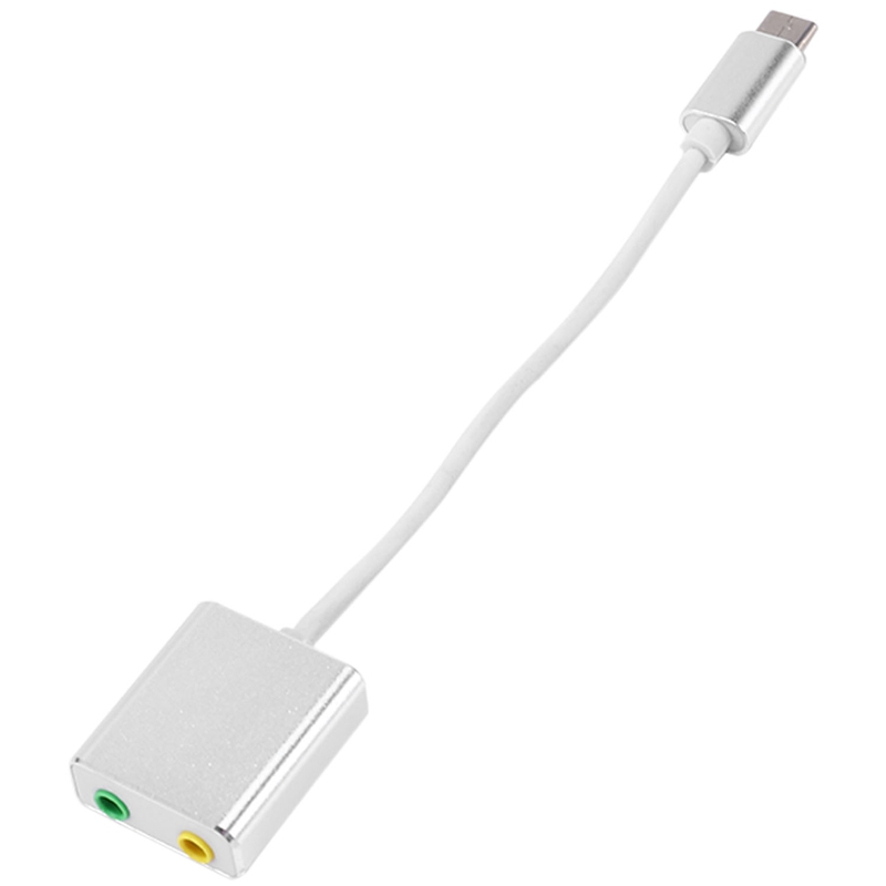 Connector Type C Cable Sound Card Splitter External Adapter Headphone Usb Sound Card External Adapter With 3.5Mm Female