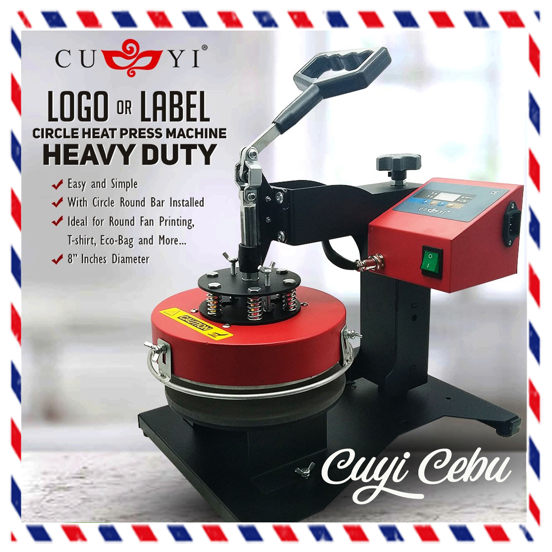 CUYI LOGO / ROUND FAN HEAT PRESS MACHINE 8X8 INCHESCUYI CEBU Lazada PH