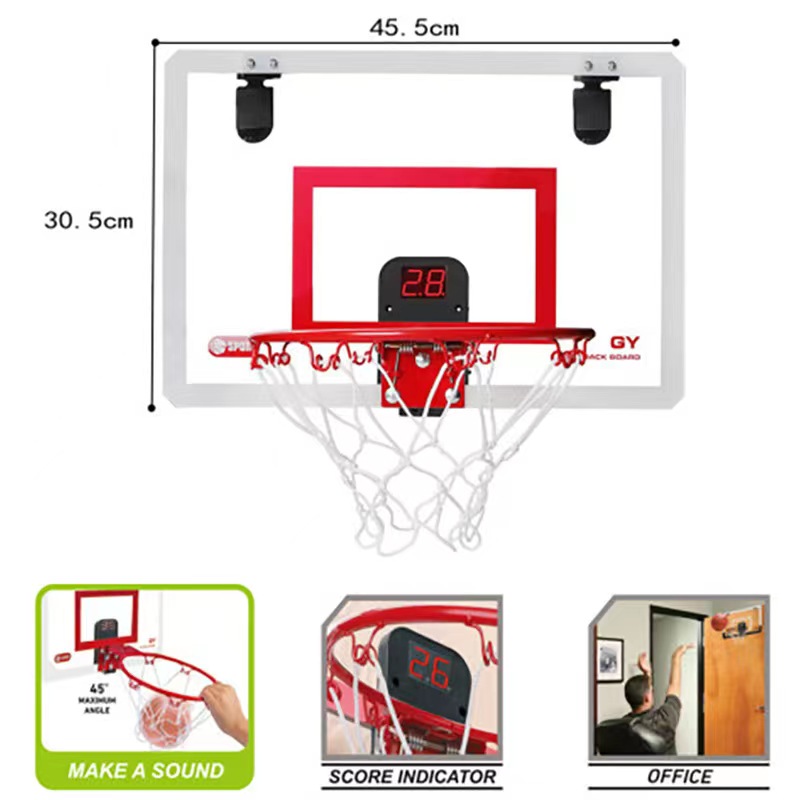 Kids Indoor Infrared Basketball Scorer Basketball Hoop Game Mini 