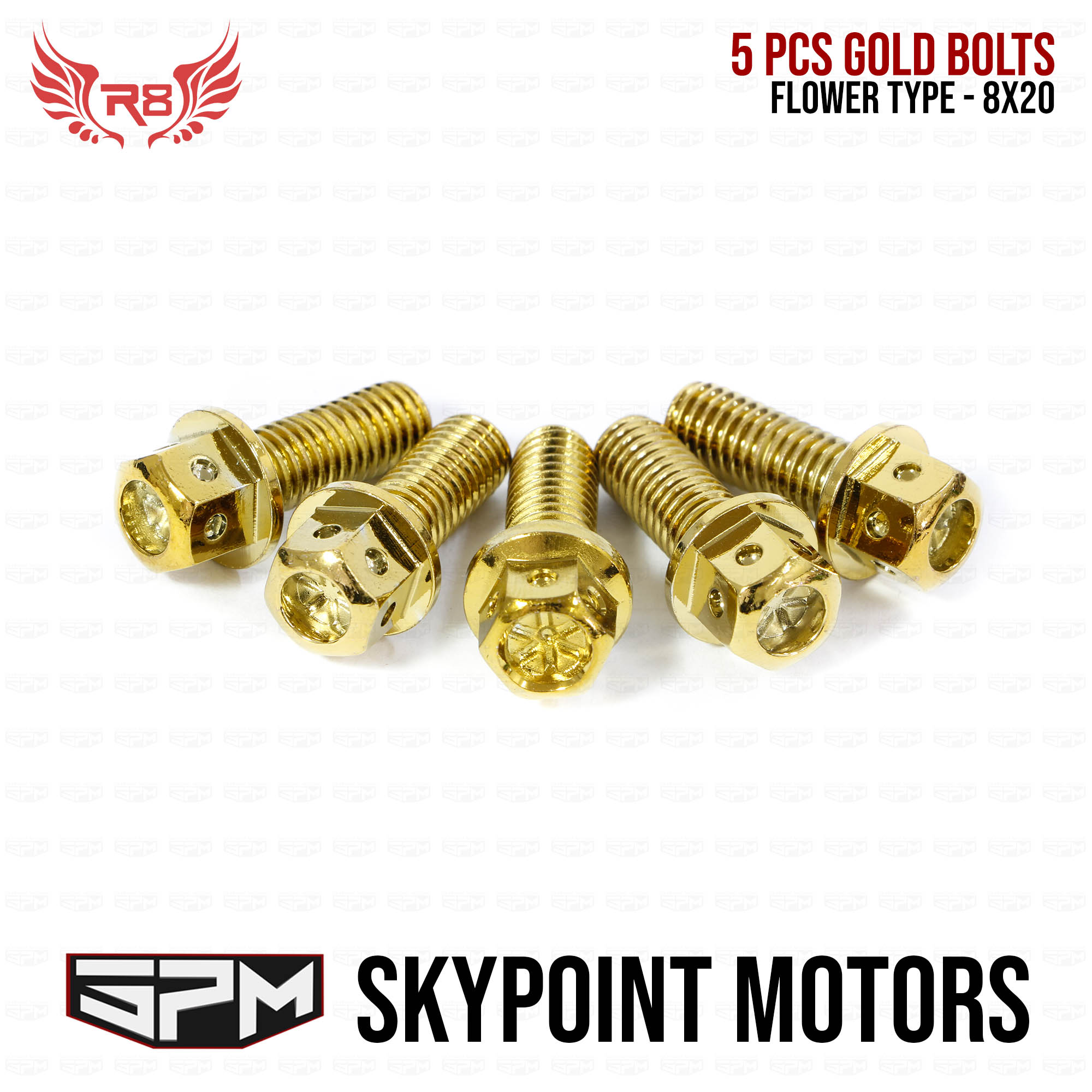 GOLD BOLTS FLOWER TYPE 8X20 (5PCS ) (9855836) Lazada PH