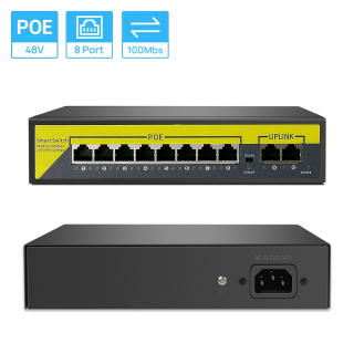 Hamrol POE Switch 48V with 8 100Mbps Ports IEEE 802.3 af at ethernet thumbnail