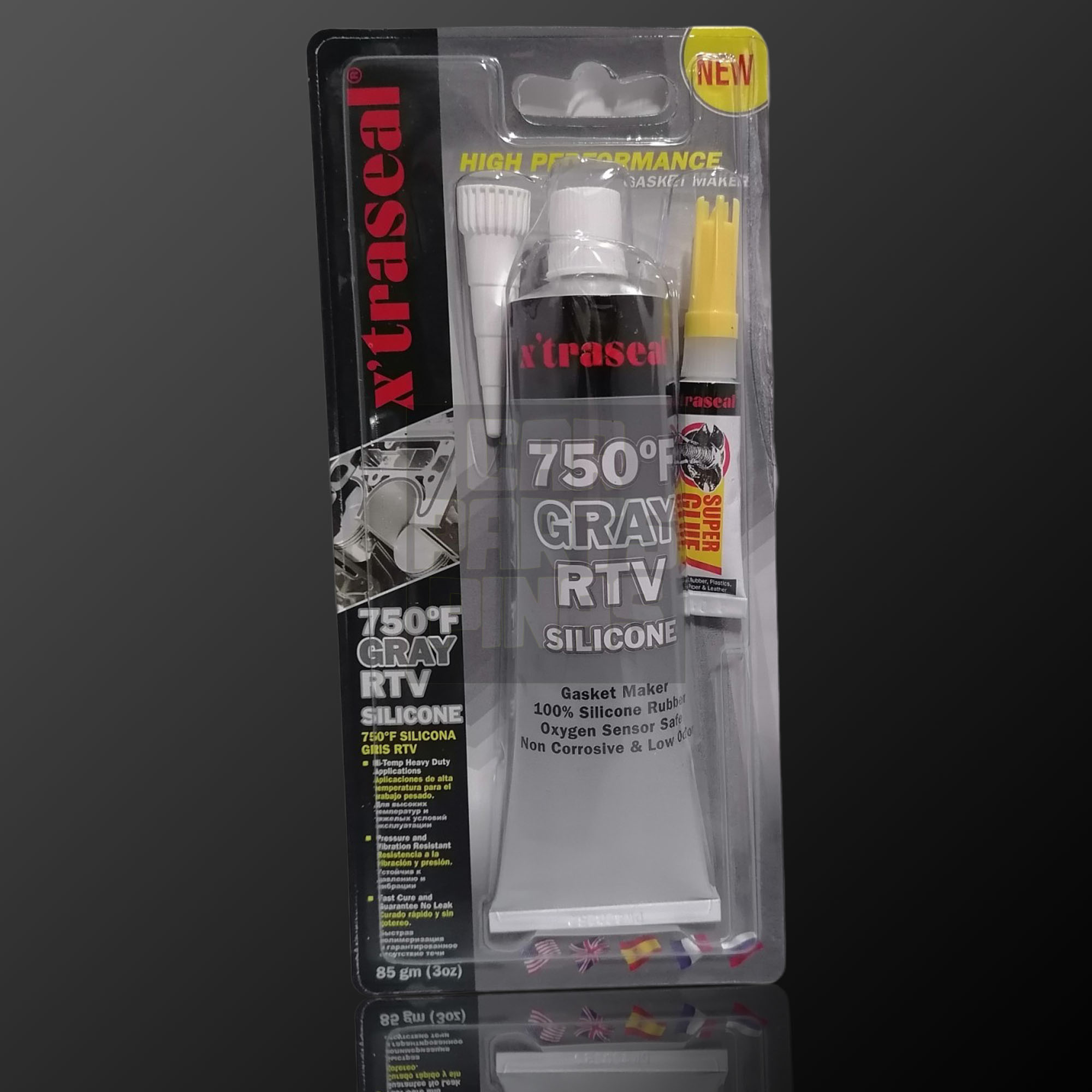 X'TRASEAL RTV GRAY SILICONE/SEALANT750F 'GRAY' WITH (SUPER GLUE
