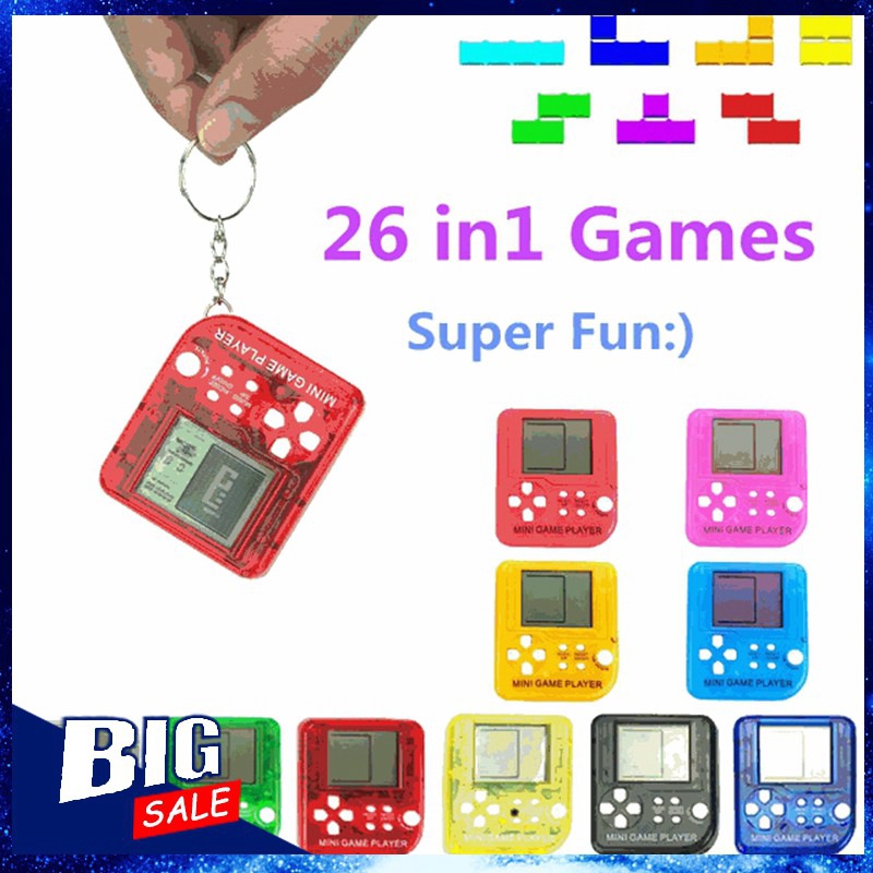 Tetris Mini คอนโซลเกมพกพาพร้อมหน้าจอ LCD + Key Chain สำหรับเด็กการศึกษา