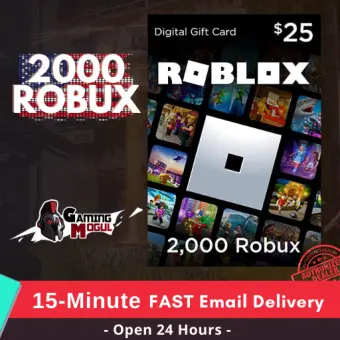 2 000 Robux 25 Roblox 15 Minute Fast Email Delivery Robux Code Gaming Mogul Lazada Ph - roblox fast card codes