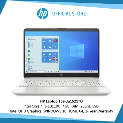 HP Laptop 15s-du1521TU (Intel Core i3-10110U, 4GB RAM, 256GB SSD, ntel HD Graphics - UMA, 15.6 HD Brightview SVA 220 nits Narrow border slim, Windows 10 Home) 2-Year Warranty | Natural Silver