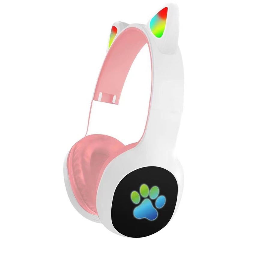 VIV23M Earphone Cute Kids CAT EAR Headphones Led Adjustable Wired
