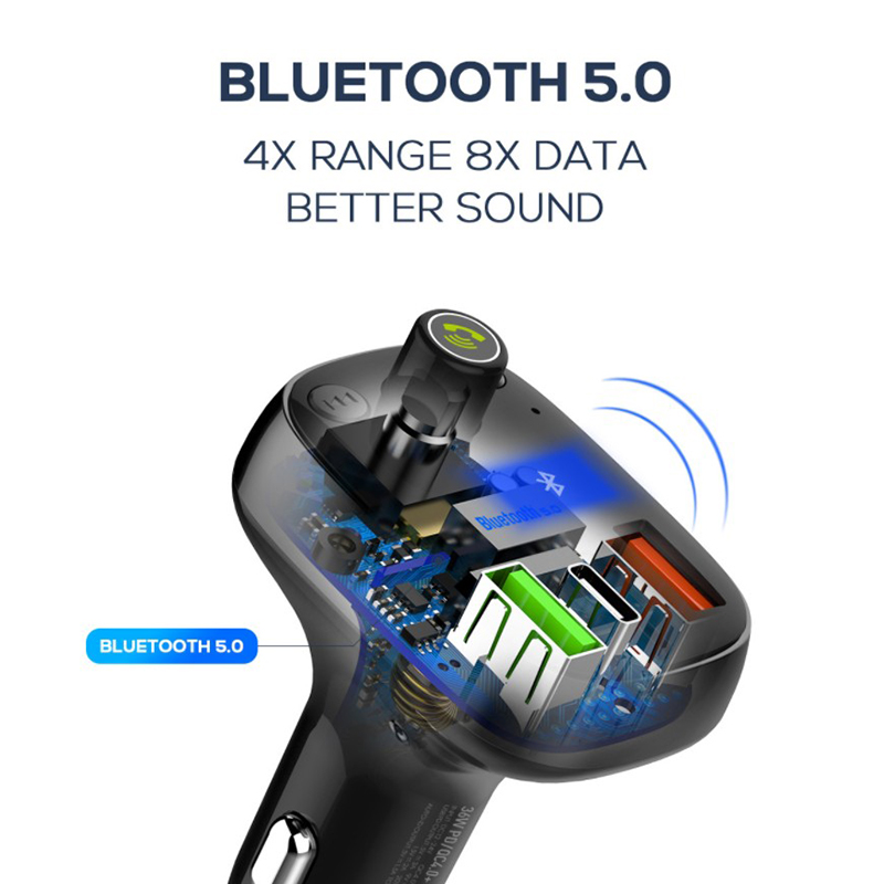 LDNIO C704Q 36W USB Car TypeC Mp3 Player Bluetooth Fast Charger Receiver Music FM Transmitter