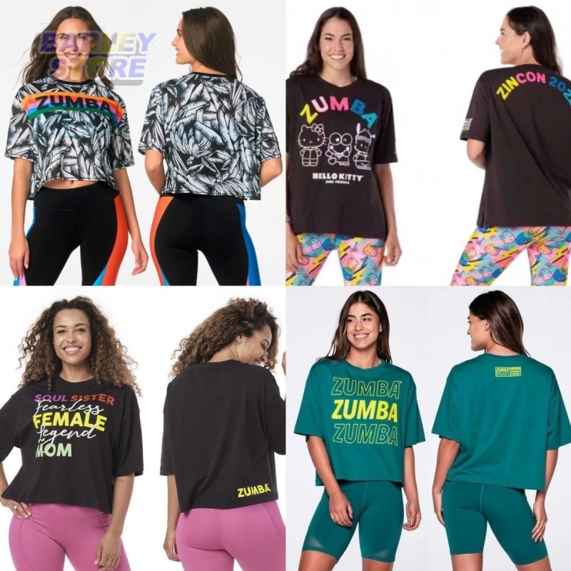 Barley】Zumba Women's Sports T-shirt Shory Style T-shirt Top zumba