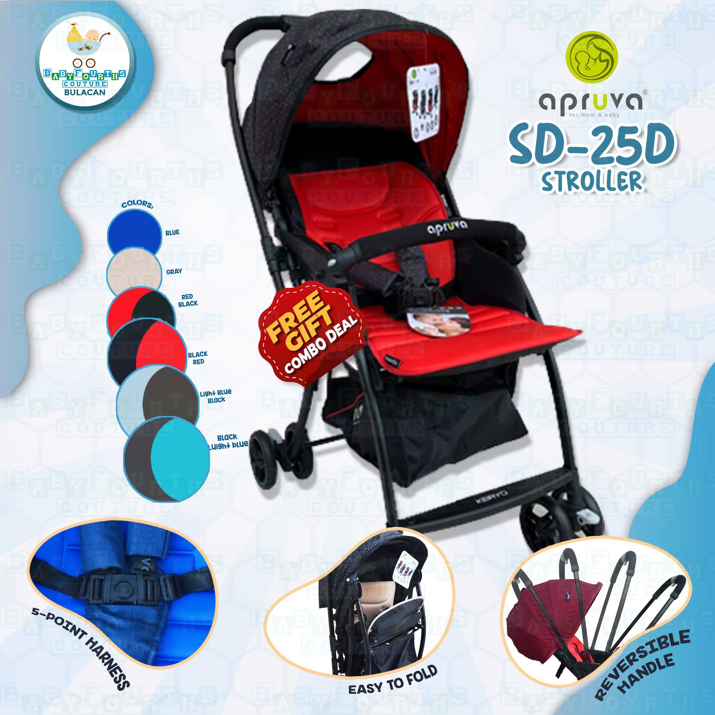 Apruva 2024 stroller red