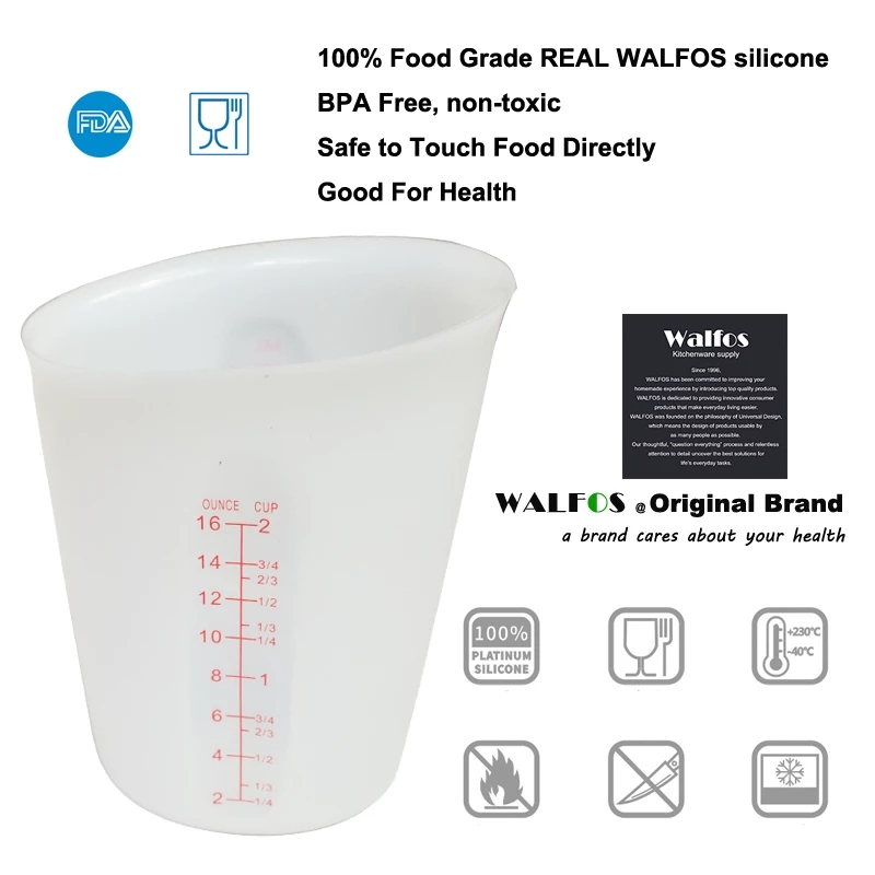 WALFOS high quality food grade 500ml Flexible Silicone Measuring Cups –  kitchen toolz