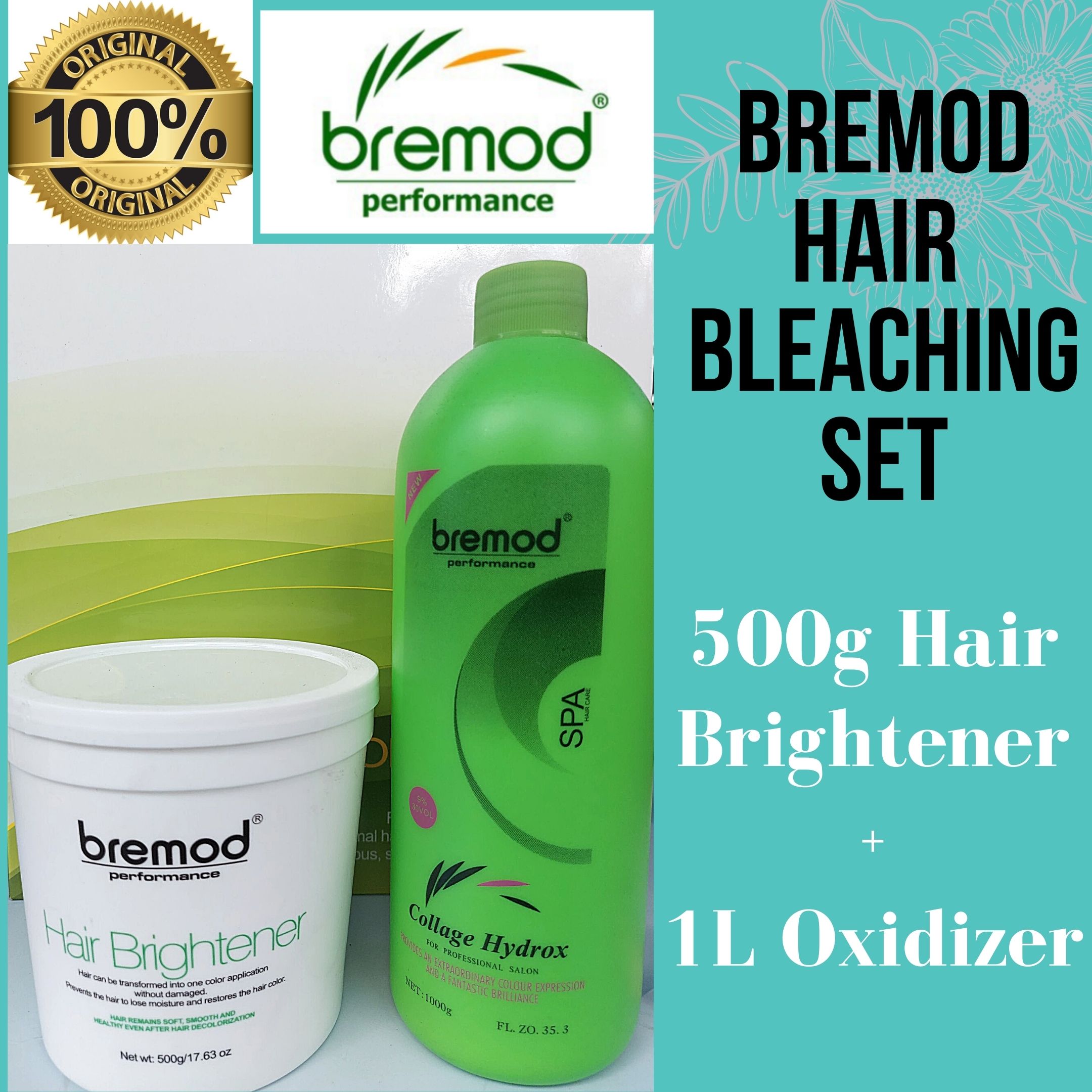 BIG) Bremod Bleach and Oxidizer Set (Big Size) / 500g Hair Brightener &  1000 ml Peroxide Set | Lazada PH
