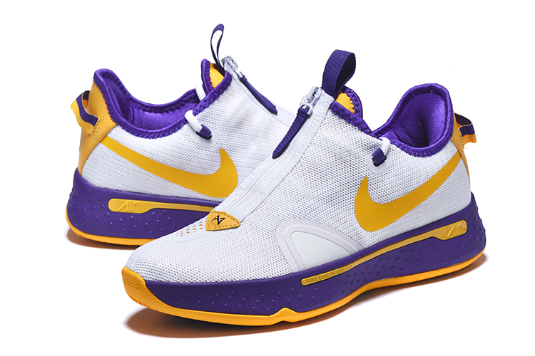 purple and yellow sneakers