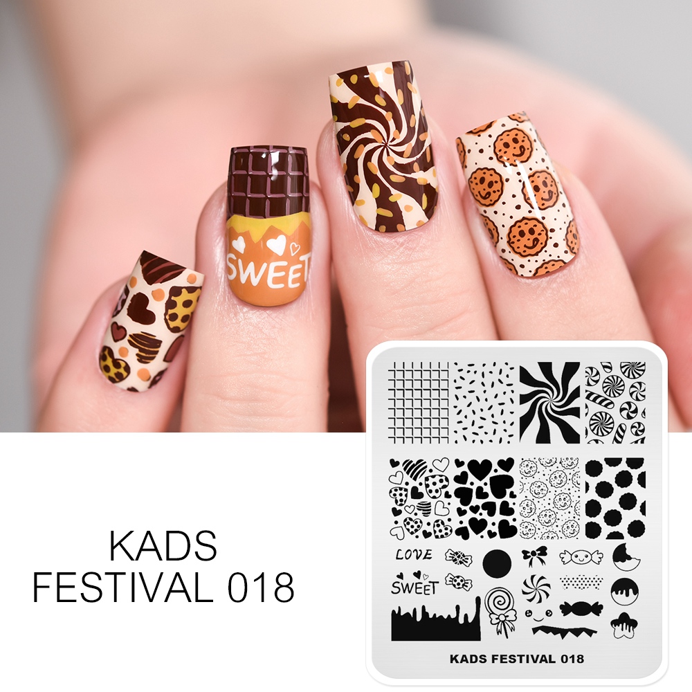 KADS Nail Art Stamping Plate Nature Manicure DIY Template Stencil Nail Set  Kit