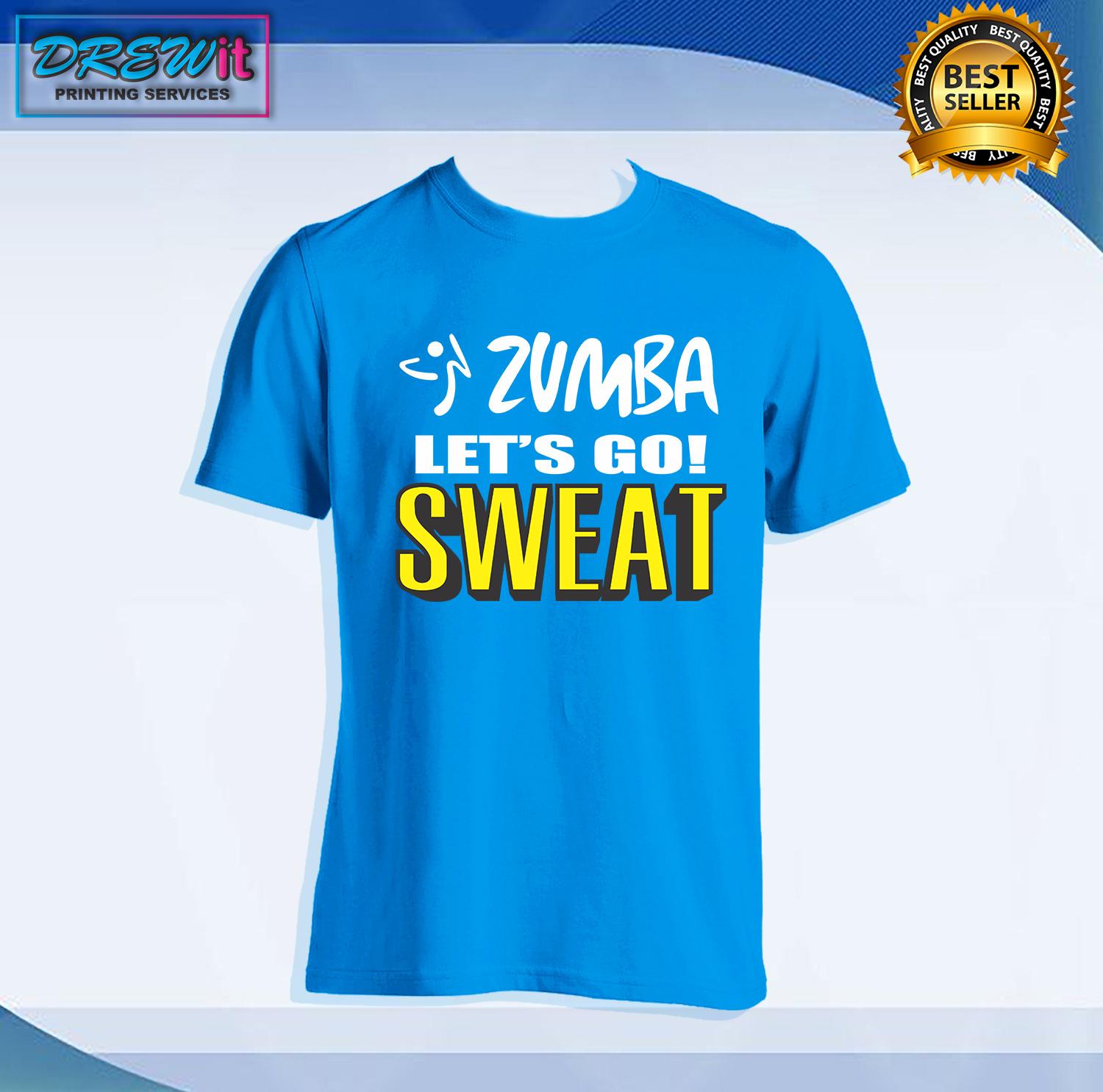 Zumba Shirt Unisex Lets Go Sweat - fan shirt blue half white 5 off roblox