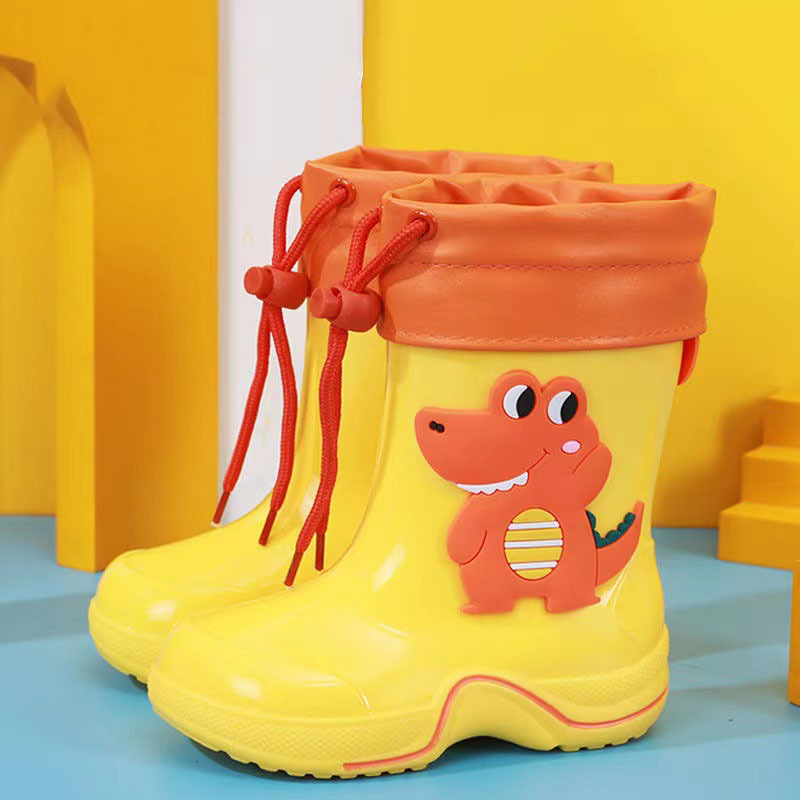 New Children's Rain Boots Cartoon Dinosaur Design Middle rain boots for ...