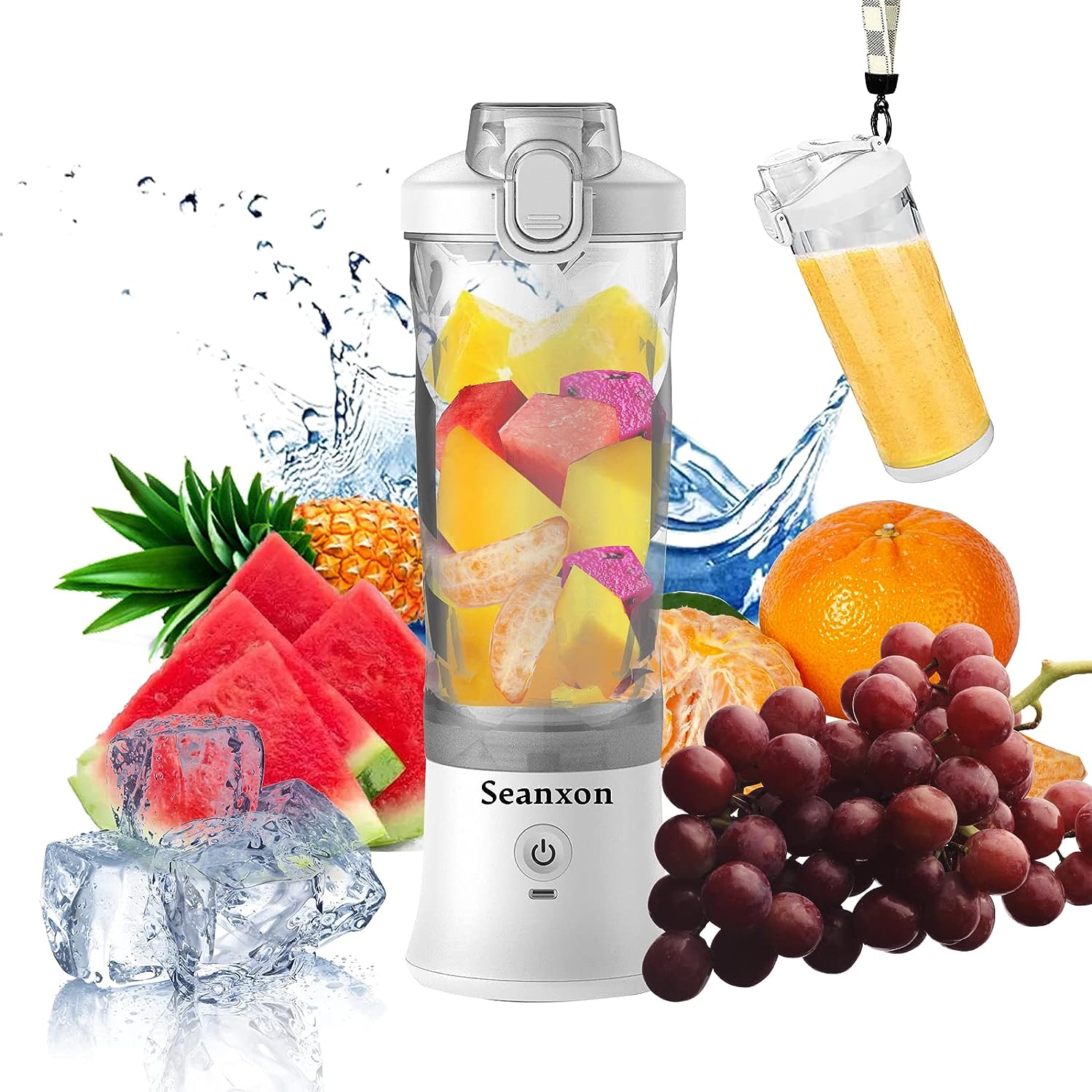 Portable Blender 600ML Electric Juicer Fruit Mixers 4000mAh USB  Rechargeable Smoothie Mini Blender Personal Juicer Colorful Cup