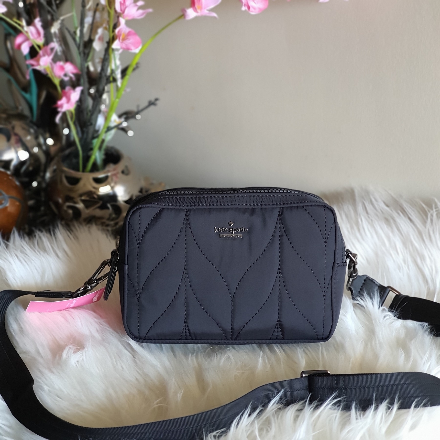 Kate Spade New York Ellie Double Zip Camera Bag Anthracite NWT