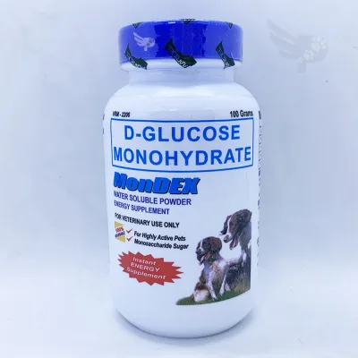 MONDEX 100g - DEXTROSE POWDER FOR DOGS & CATS - D-GLUCOSE MONOHYDRATE - ENERGY SUPPLEMENT - PLARIDEL - petpoultryph