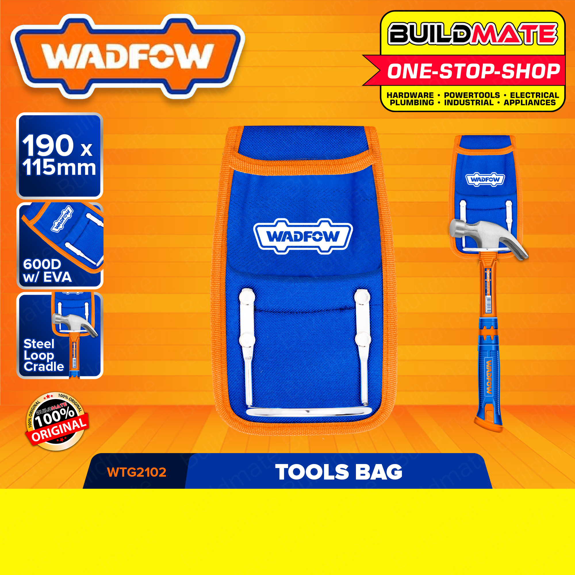 BUILDMATE Wadfow Tools Bag 190x115mm Waist Tool Bag Belt DIY Multi