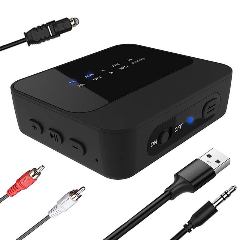 Bluetooth 5.0 Transmitter Receiver, Wireless Audio Adapter Pair 2 At