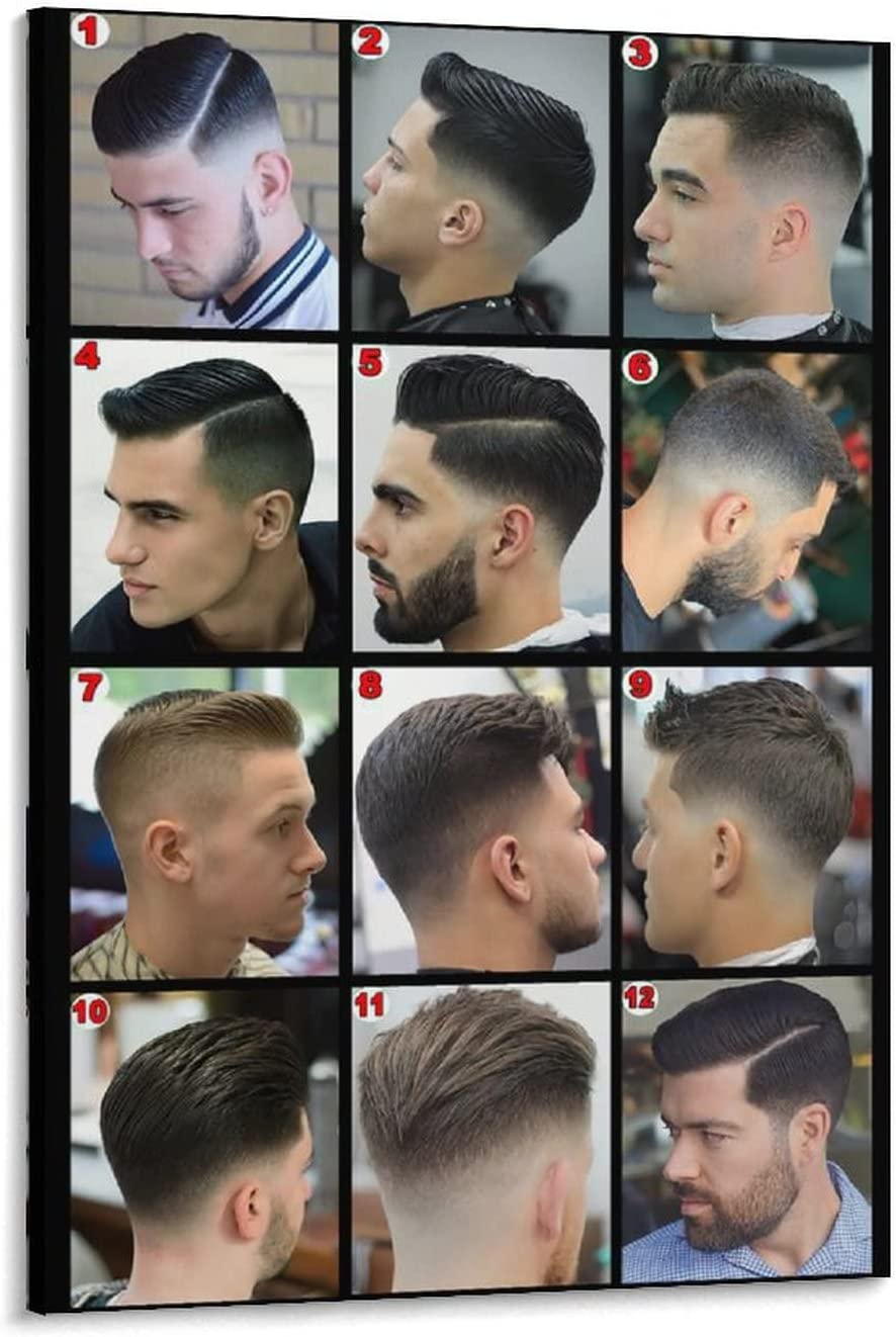 Modern Barber Shop Salon Hair Cut For Men Chart Poster Laminated Mens Hairstyles Barber Poster 