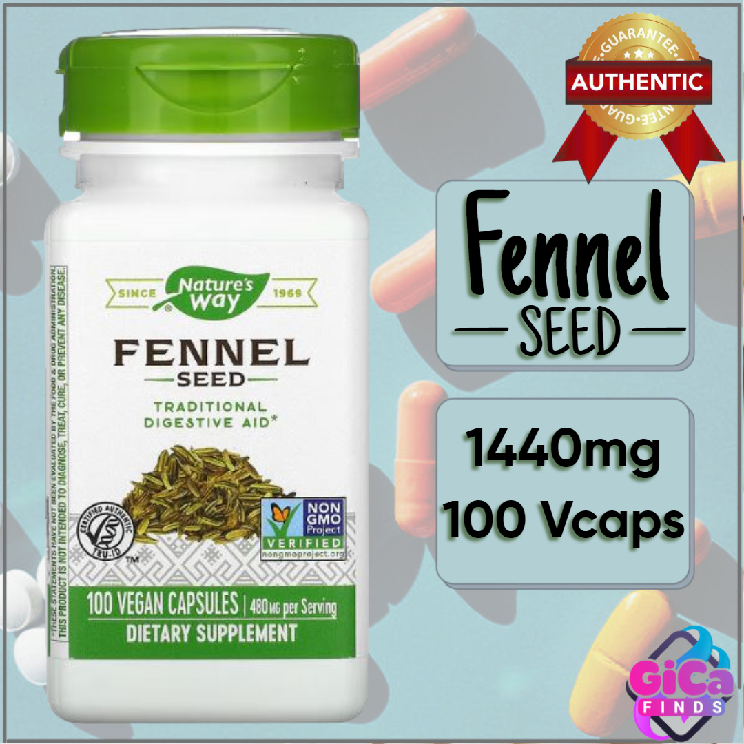 Natures Way Fennel Seed 480 mg 100 Vegan Capsules EXP. DATE JULY 2022