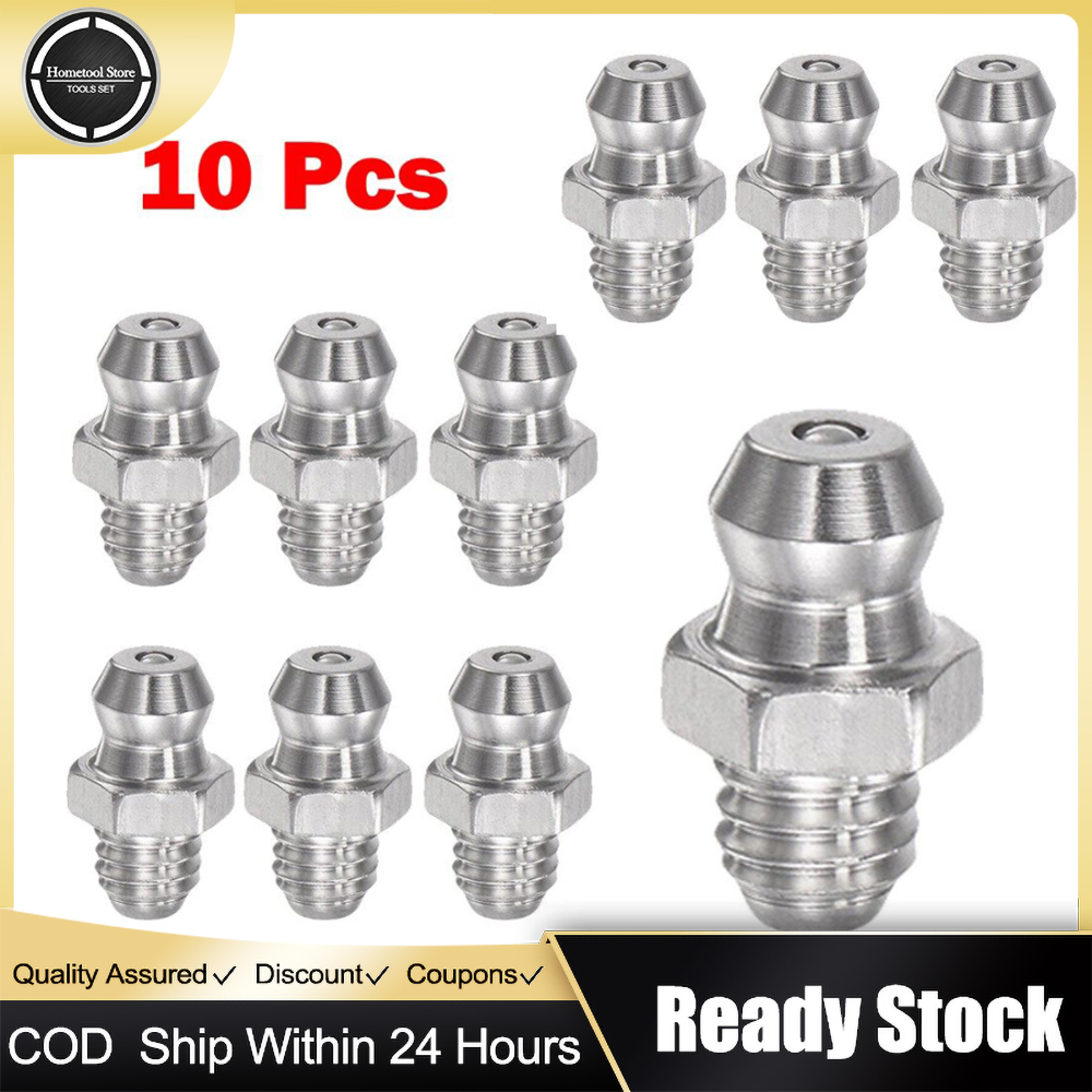 Uxcell 30-Pack 201 Stainless Steel Straight Grease Fitting – M6 X 1mm Thread For Hydraulic & Mechanical Use