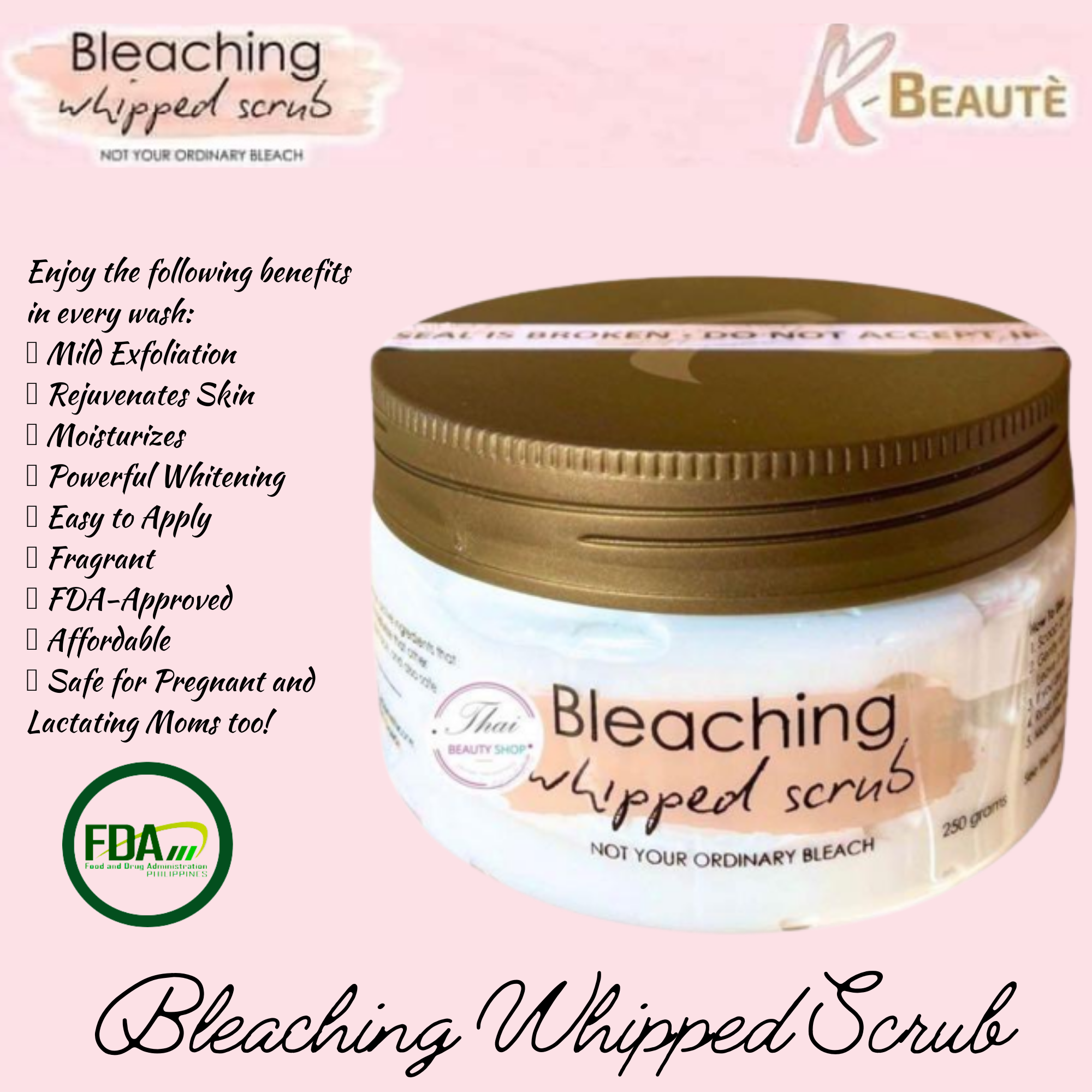 KBeaute Bleaching Whipped Scrub Rejuvenates Skin COD On Hand