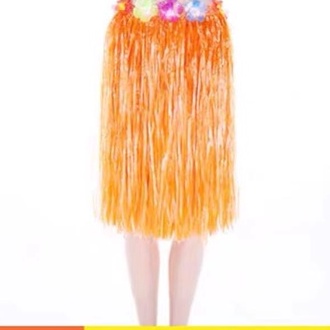 Hawaiian Hula Grass Skirt Fancy Dress Flower Long Hawaiian Tropical Hula  Luau Grass Dance costume