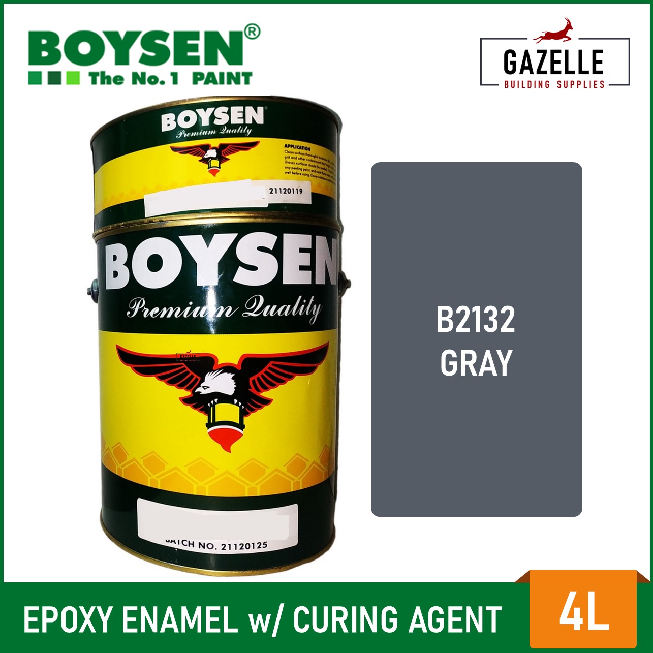 Boysen Epoxy Enamel Gray B2132 4L w/ Curing Agent Lazada PH