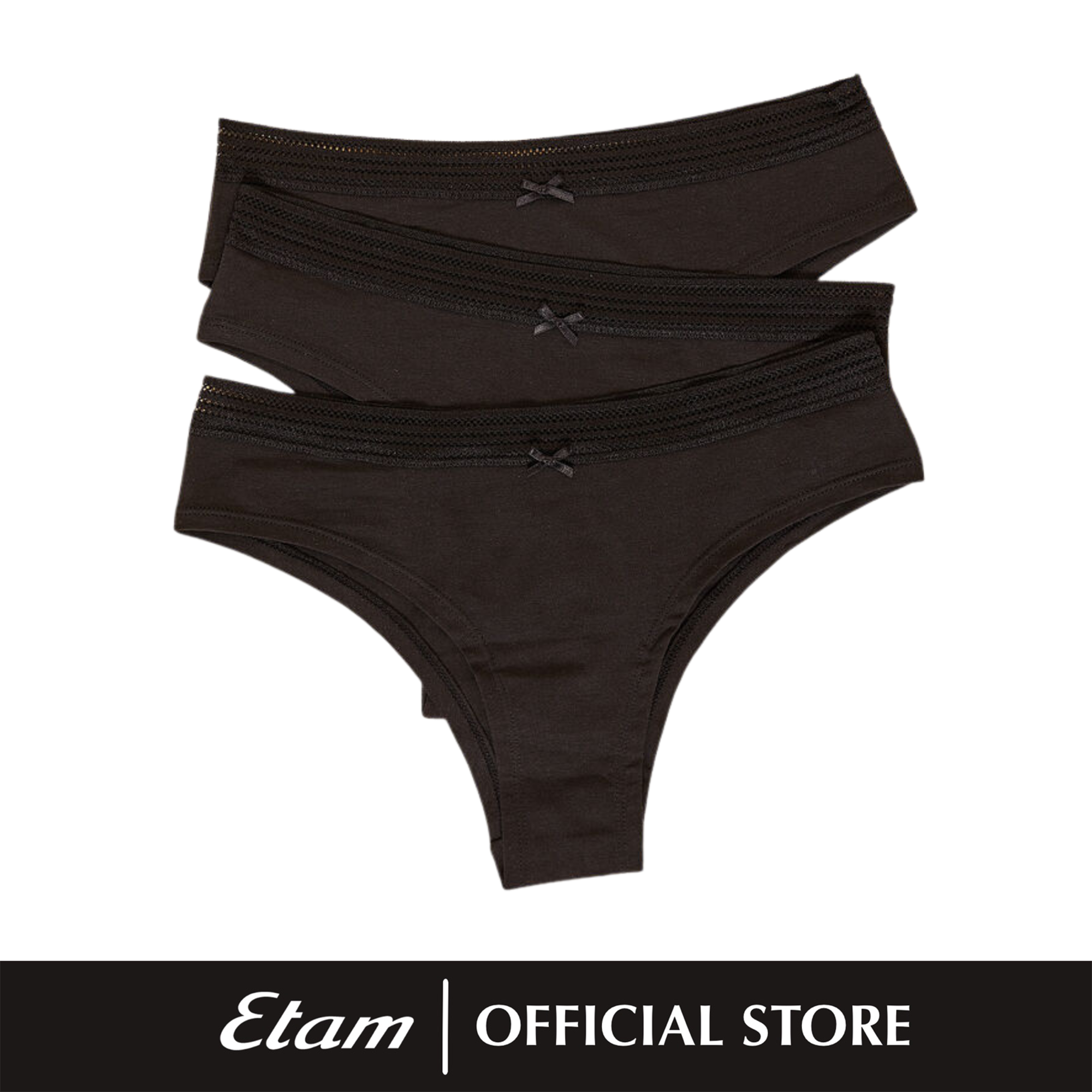 Etam Pack of 3 Shorty Plain Panties - Panty Women SALE