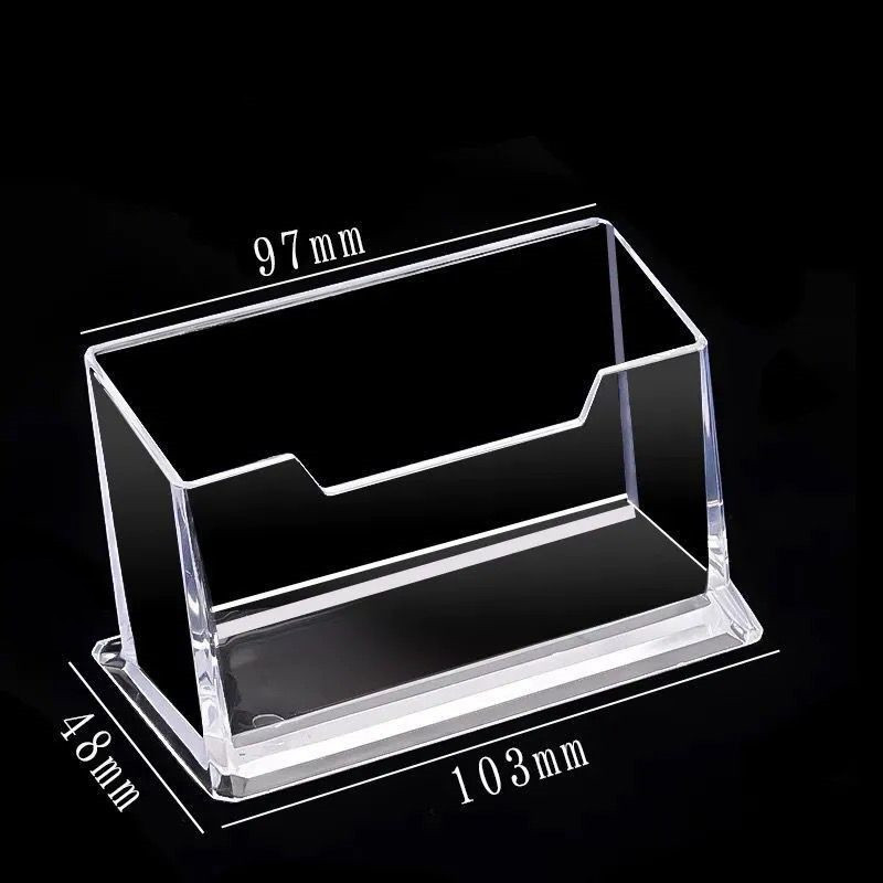1Pc Simple Office Business Card Holder Stand Clear Transparent Acrylic