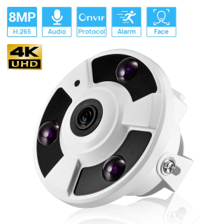 Hamrol 4K 8MP 1.7MM Fisheye Lens Face Detection H.265 5MP 4MP HD IP Camera thumbnail