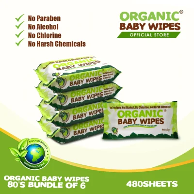 ORGANIC BABY WIPES 80's PACK OF 6
