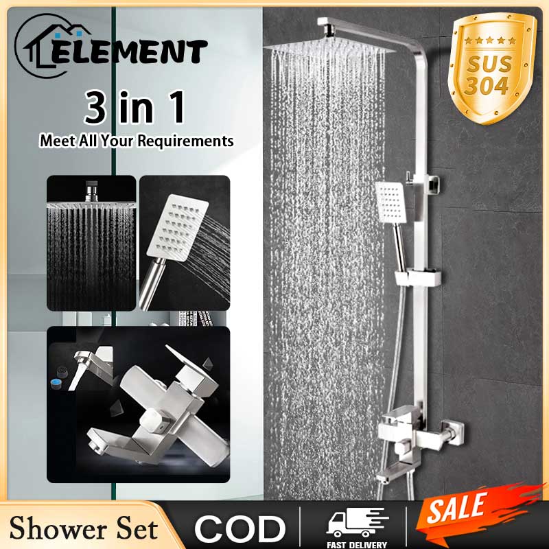 shower set with faucet for bathroom 4 in 1 square 304 stainless steel 2 ...