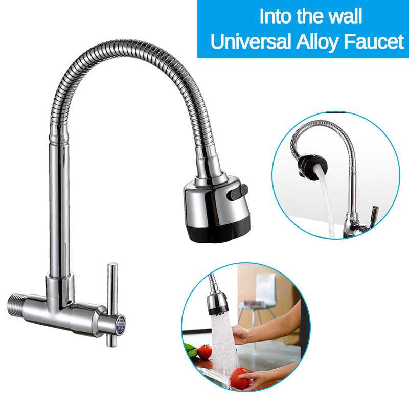 Kitchen Faucets Flexible Sprayer Single Cold Kitchen Sink Faucet Flexible 360 Degree Rotatable