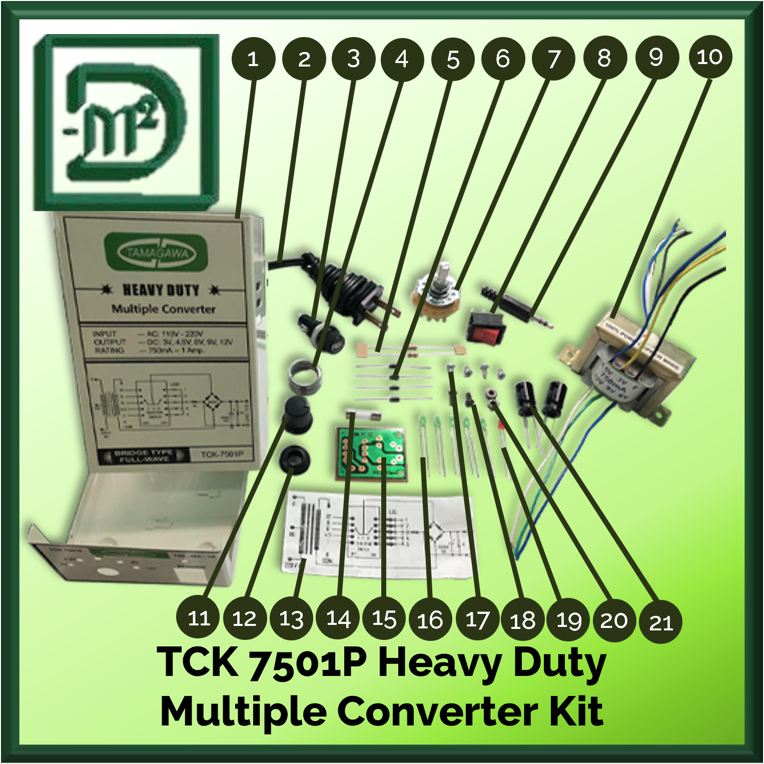 Tamagawa TCK 7501P 750mA Heavy Duty Multiple Converter Kit with PCB